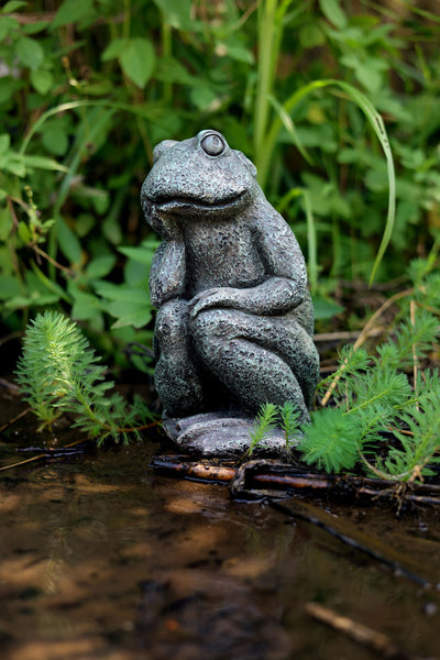 75627-B - Thinking Frog Garden Statue Hi-Line Gift Ltd.