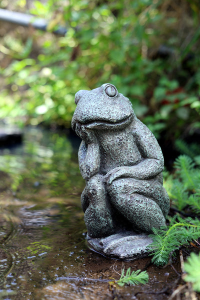 75627-B - Thinking Frog Garden Statue Hi-Line Gift Ltd.