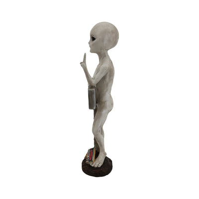 75635-C - Alien Resin Statue W/Welcome Sign Hi-Line Gift Ltd.