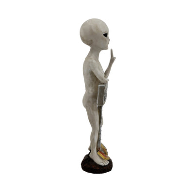 75635-C - Alien Resin Statue W/Welcome Sign Hi-Line Gift Ltd.