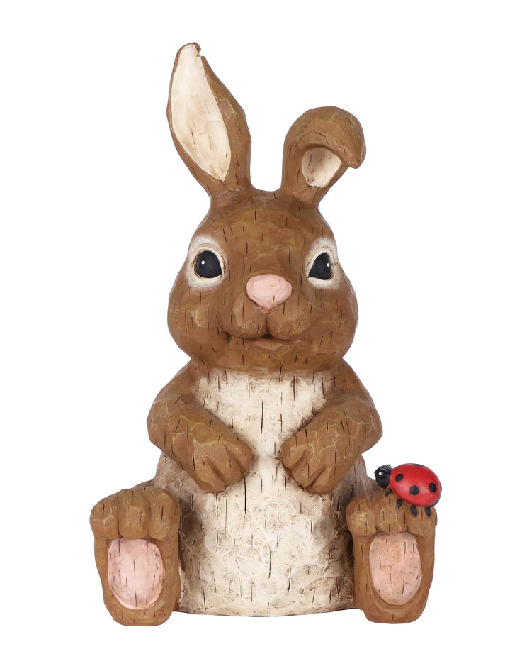 Rabbit Sitting With  Ladybug HI-LINE GIFT LTD.