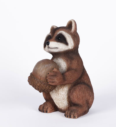 Racoon Holding Acorn Statue HI-LINE GIFT LTD.