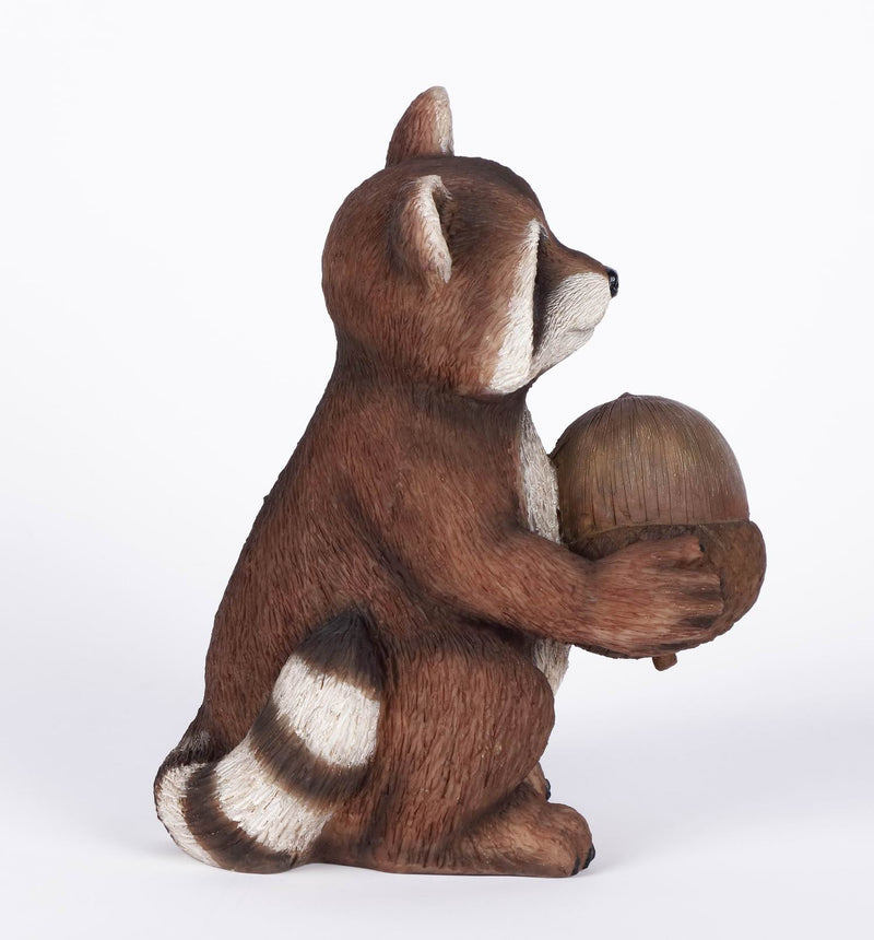 Racoon Holding Acorn Statue HI-LINE GIFT LTD.