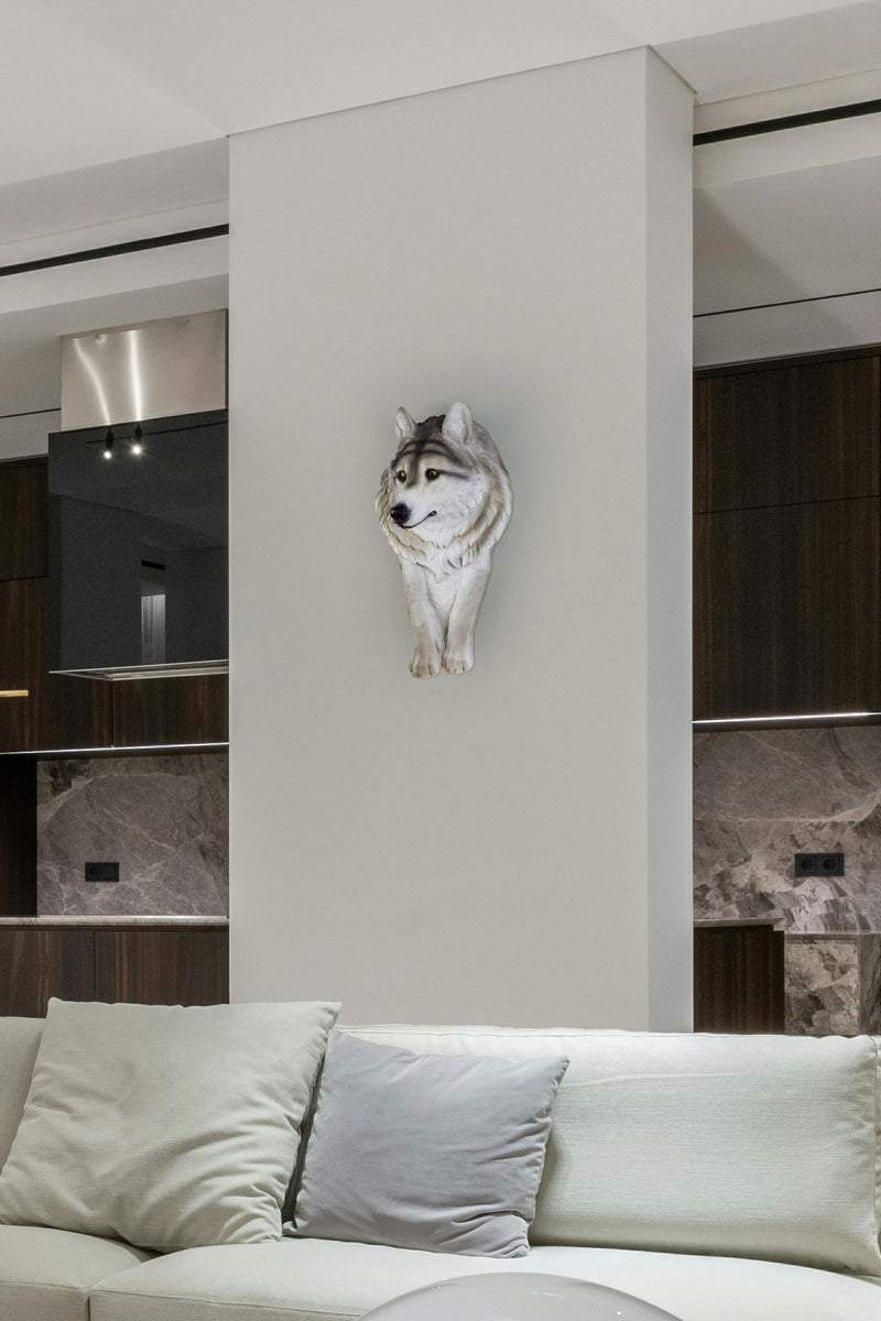 75642-A - Wolf Head Sculpture Wall Hanging Ornament Hi-Line Gift Ltd.