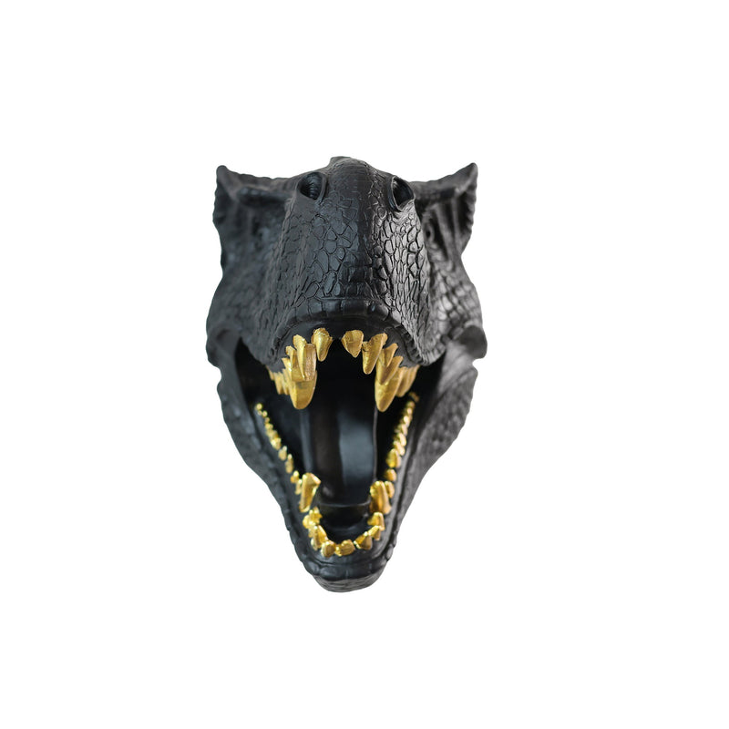 75642-C-BK - Dinosaur Head Sculpture Black Color Wall Mounted Ornament Hi-Line Gift Ltd.