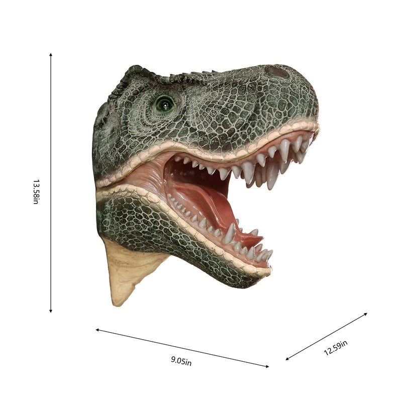 75642-C - Dinosaur Head Sculpture Wall Mounted Ornament Hi-Line Gift Ltd.