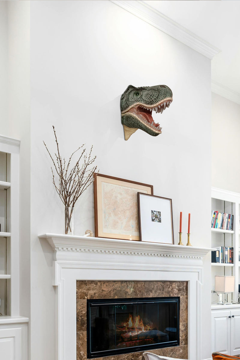 75642-C - Dinosaur Head Sculpture Wall Mounted Ornament Hi-Line Gift Ltd.