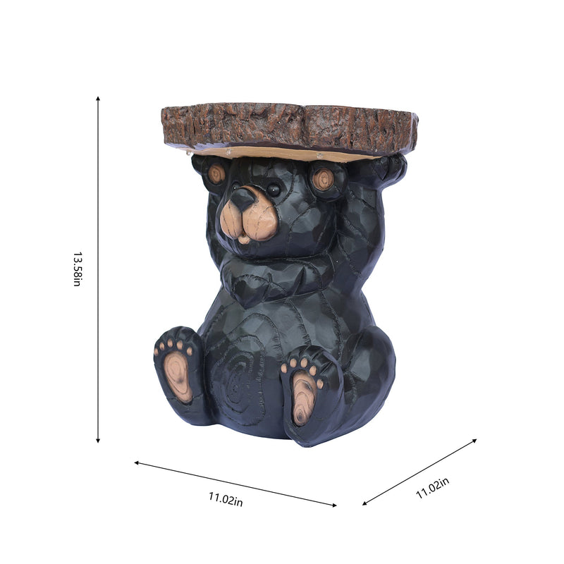 75643-B - Bear Statue Plant Stand w/Solar Light Hi-Line Gift Ltd.