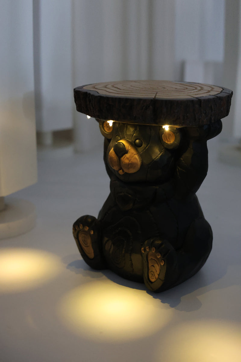 75643-B - Bear Statue Plant Stand w/Solar Light Hi-Line Gift Ltd.