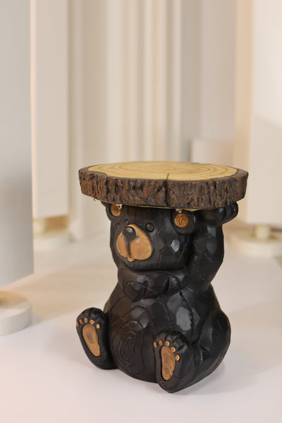 75643-B - Bear Statue Plant Stand w/Solar Light