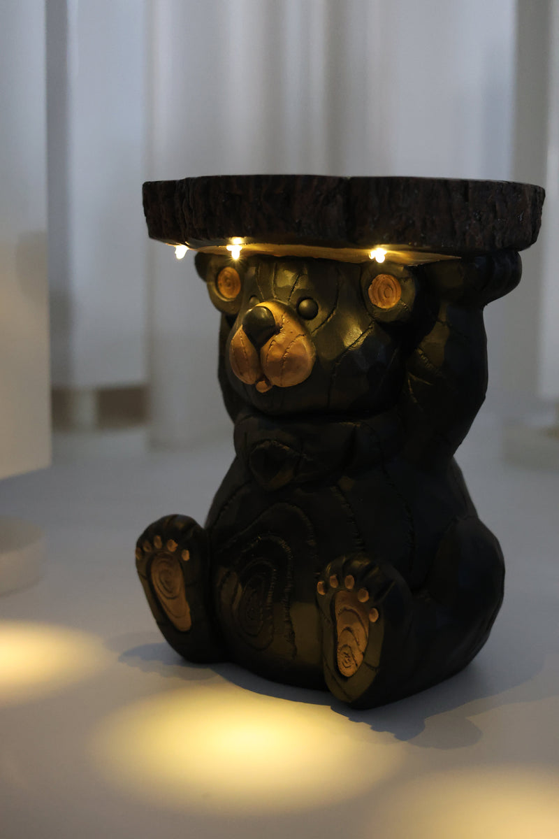 75643-B - Bear Statue Plant Stand w/Solar Light Hi-Line Gift Ltd.