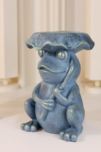 75643-C - Frog Garden Statue Plant Stand w/Solar Light Hi-Line Gift Ltd.