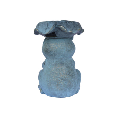 75643-C - Frog Garden Statue Plant Stand w/Solar Light Hi-Line Gift Ltd.