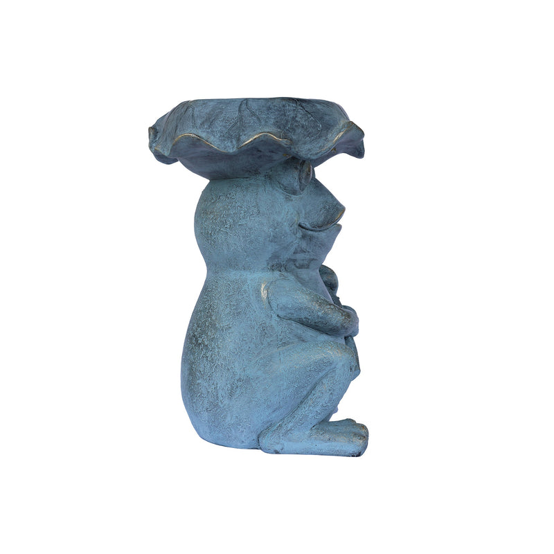 75643-C - Frog Garden Statue Plant Stand w/Solar Light Hi-Line Gift Ltd.