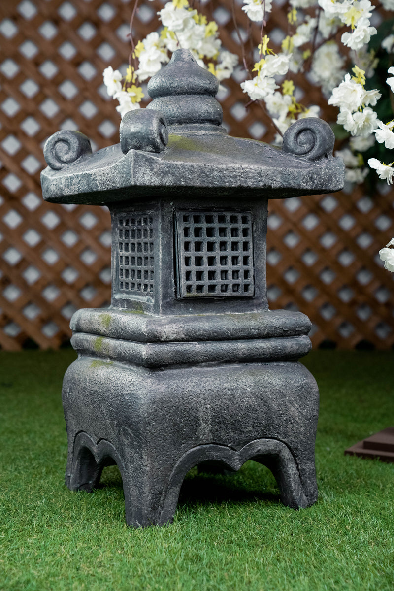Grey Stone Pagoda Lantern - 26 Inch HI-LINE GIFT LTD.