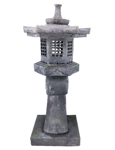Stone Lantern - Pagoda on Curved Pedestal HI-LINE GIFT LTD.