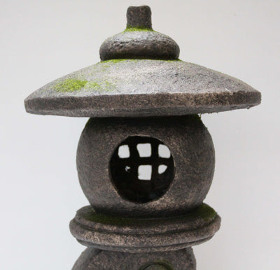 76355-H - 23In Grey Stone Pagoda Lantern Hi-Line Gift Ltd.