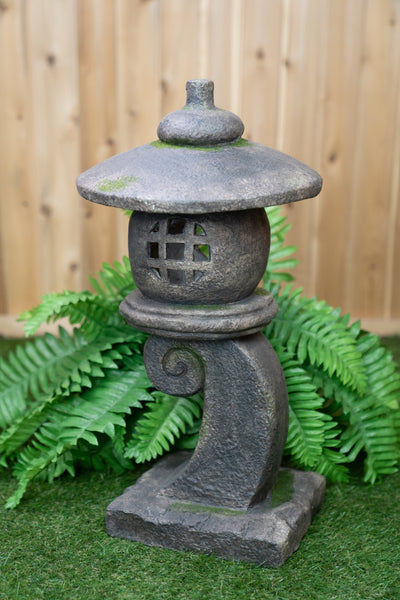 76355-H - 23In Grey Stone Pagoda Lantern Hi-Line Gift Ltd.