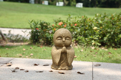 Lucky Japanese Jizo Praying Brown Statue HI-LINE GIFT LTD.