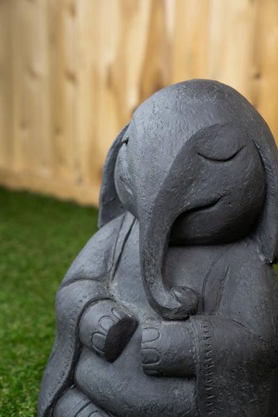 Zen Elephant Buddha-Black Statue HI-LINE GIFT LTD.