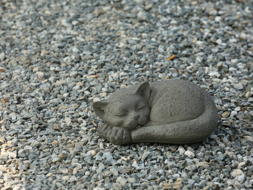 77131-A - Graceful Slumber Curled Sleeping Cat Memorial Statue HI-LINE GIFT