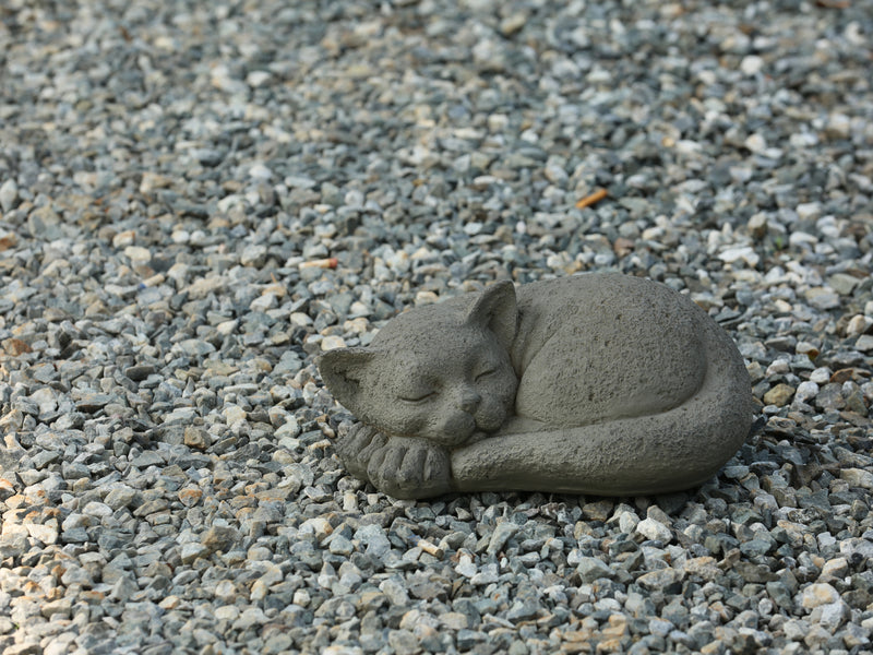 77131-A - Graceful Slumber Curled Sleeping Cat Memorial Statue HI-LINE GIFT