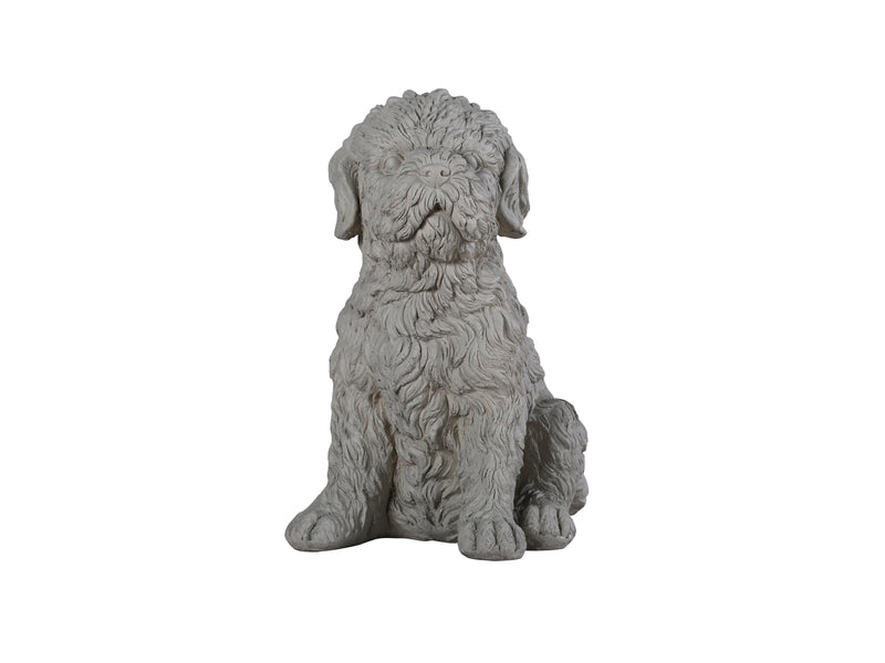 77131-C - Tranquil Guardian Curled Sitting Dog Memorial Statue Hi-Line Gift Ltd.