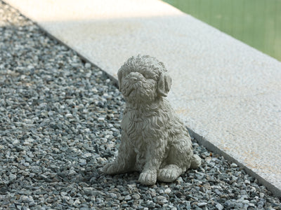 77131-C - Tranquil Guardian Curled Sitting Dog Memorial Statue Hi-Line Gift Ltd.