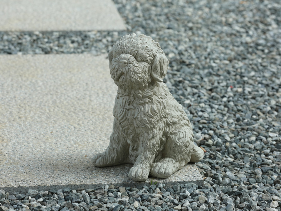 77131-C - Tranquil Guardian Curled Sitting Dog Memorial Statue Hi-Line Gift Ltd.