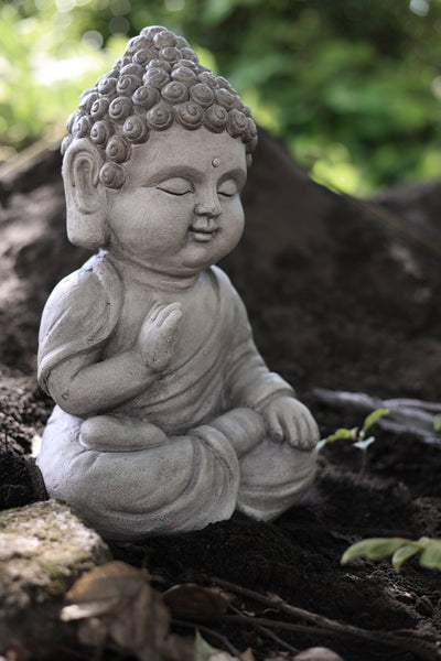77136-A - 14in Meditating Buddha Statue