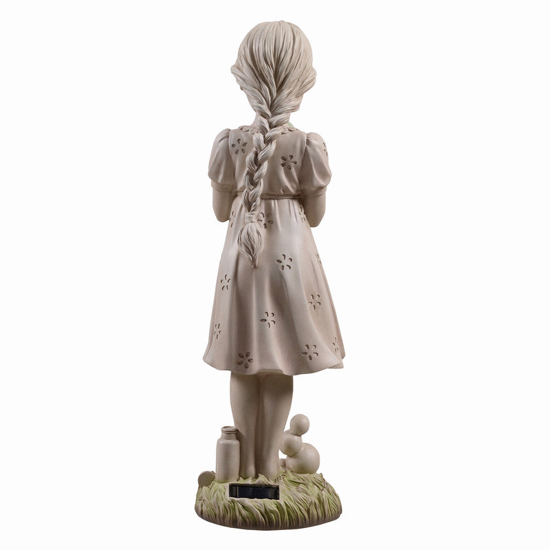77184-B - Girl Holding Bubble Lighted Garden Statue Solar Powered LEDs Hi-Line Gift Ltd.