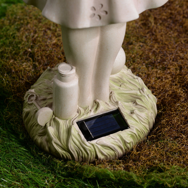 77184-B - Girl Holding Bubble Lighted Garden Statue Solar Powered LEDs Hi-Line Gift Ltd.