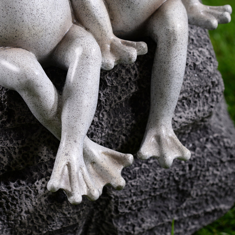 77185 - Sitting Couple Frogs W/Umbrella Garden Statue Yard Decor Hi-Line Gift Ltd.