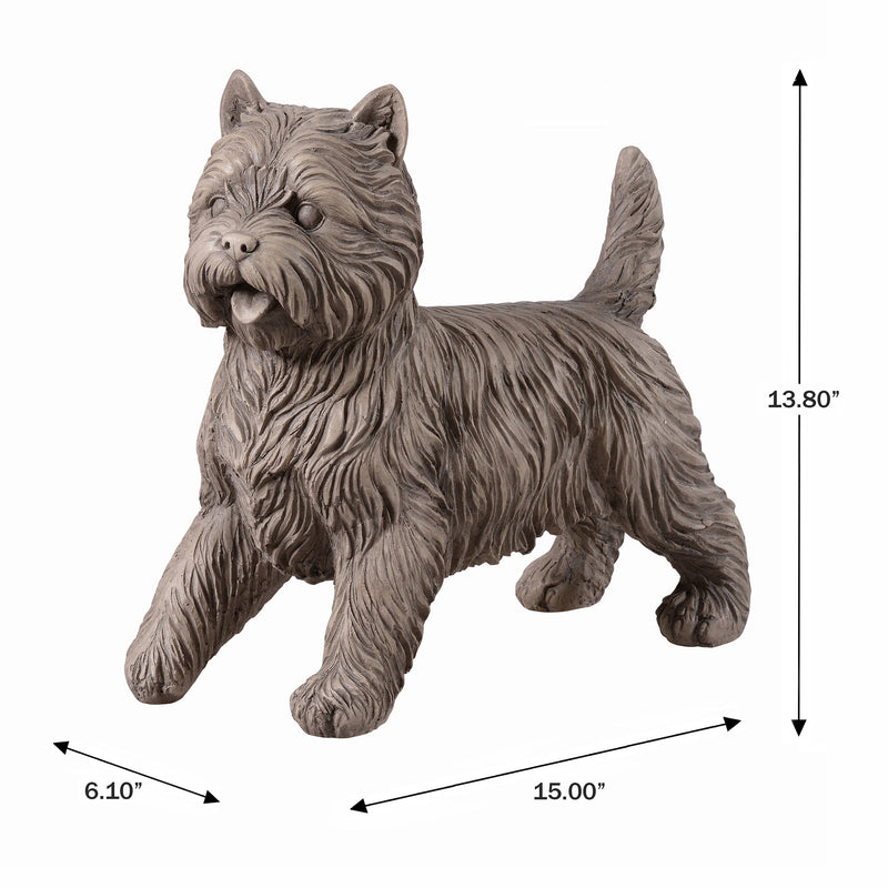 77187-GY - Cairn Terrier Garden Statue Gray Life Size Home Yard Decor Hi-Line Gift Ltd.