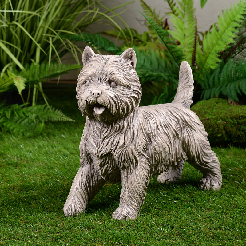 77187-GY - Cairn Terrier Garden Statue Gray Life Size Home Yard Decor