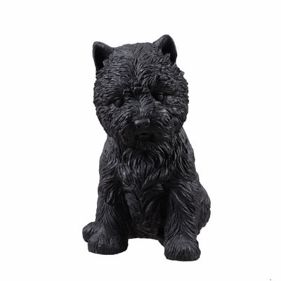 77188-BK - White Terrier Flower Planter Black Plant Pot Hi-Line Gift Ltd.