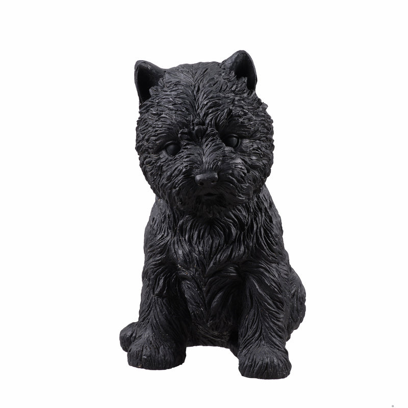 77188-BK - White Terrier Flower Planter Black Plant Pot Hi-Line Gift Ltd.