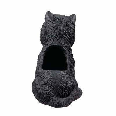 77188-BK - White Terrier Flower Planter Black Plant Pot Hi-Line Gift Ltd.