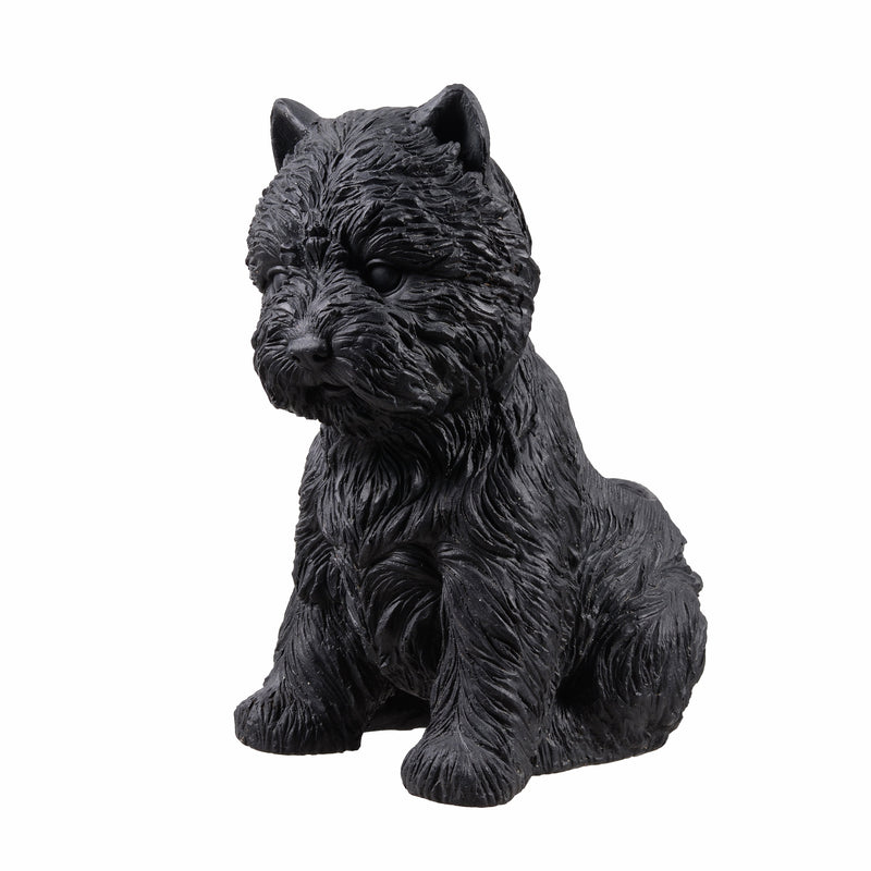 77188-BK - White Terrier Flower Planter Black Plant Pot Hi-Line Gift Ltd.
