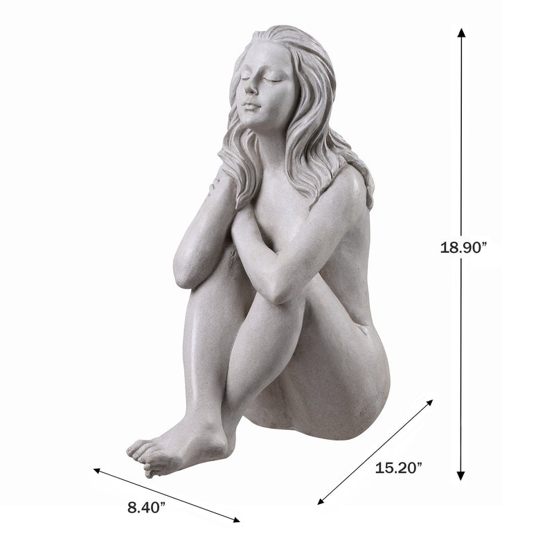 77189 - Thinking Lady Sculpture Resin Garden Statue Hi-Line Gift Ltd.