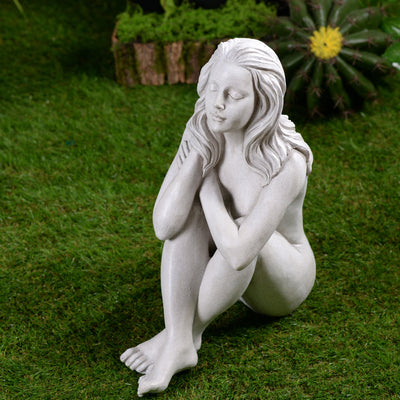 77189 - Thinking Lady Sculpture Resin Garden Statue Hi-Line Gift Ltd.
