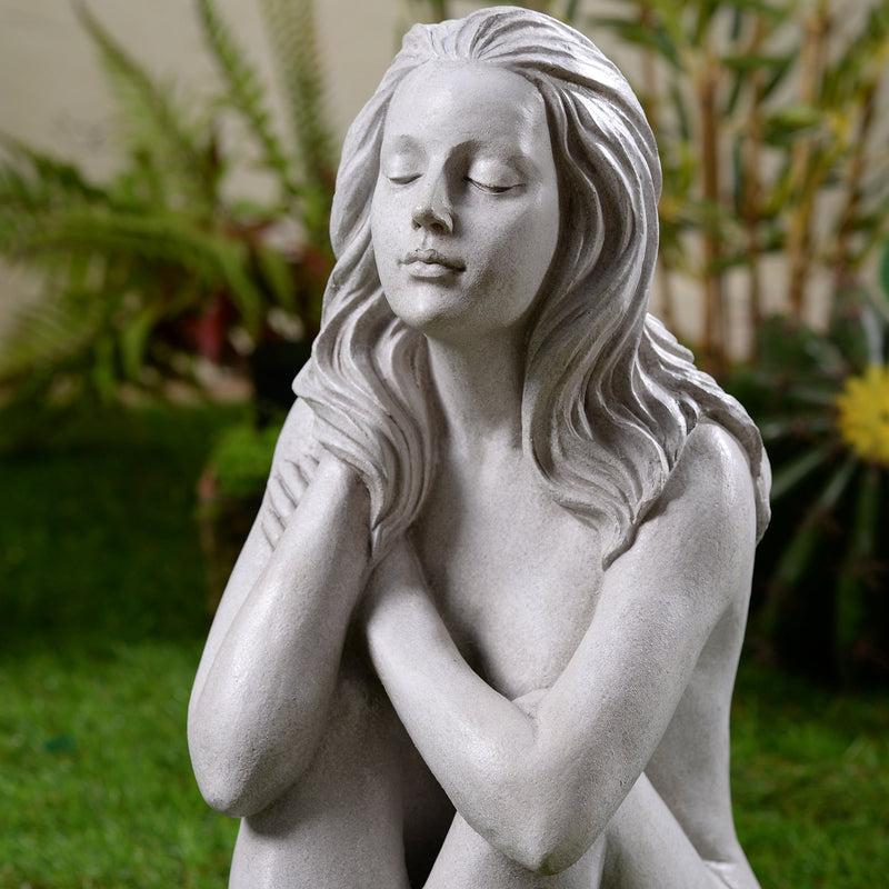 77189 - Thinking Lady Sculpture Resin Garden Statue Hi-Line Gift Ltd.