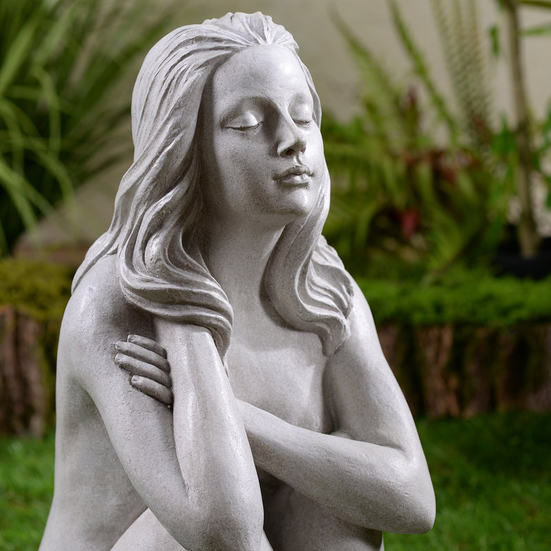 77189 - Thinking Lady Sculpture Resin Garden Statue Hi-Line Gift Ltd.