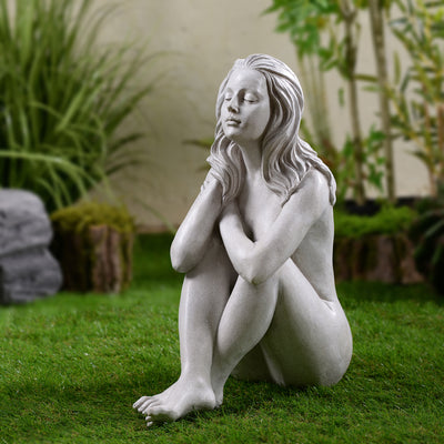 77189 - Thinking Lady Sculpture Resin Garden Statue
