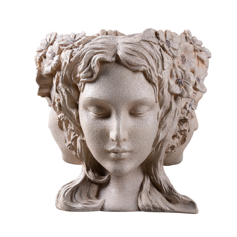 77190 - Lady Head Bust Flower Planter Plant Pot Hi-Line Gift Ltd.