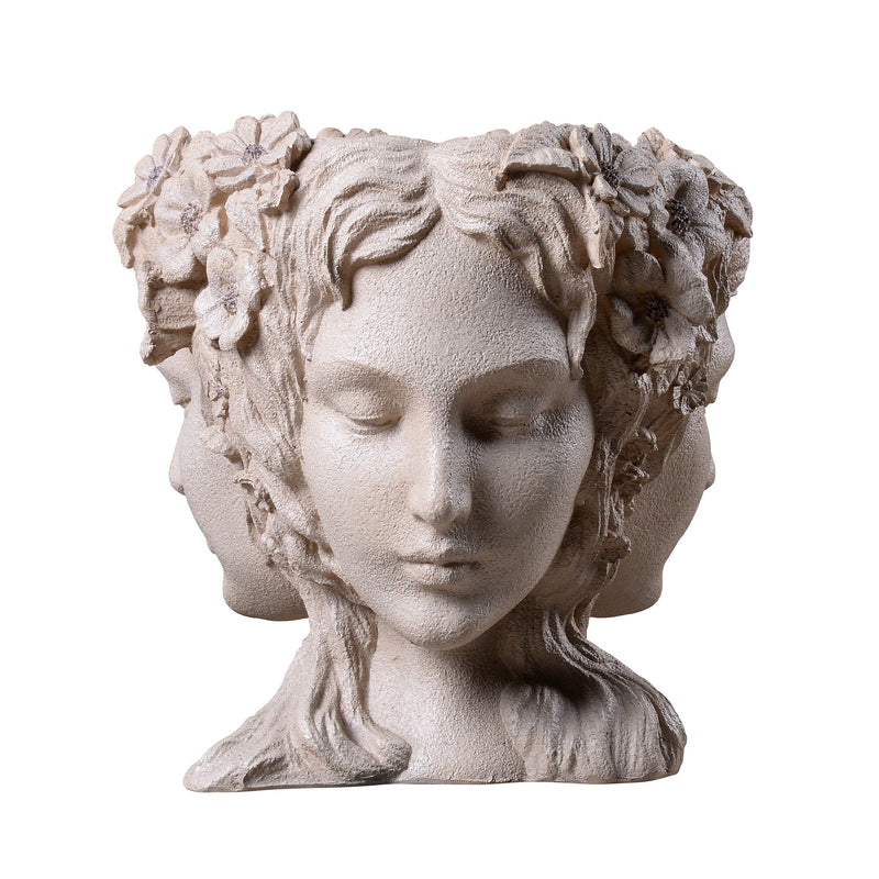 77190 - Lady Head Bust Flower Planter Plant Pot Hi-Line Gift Ltd.