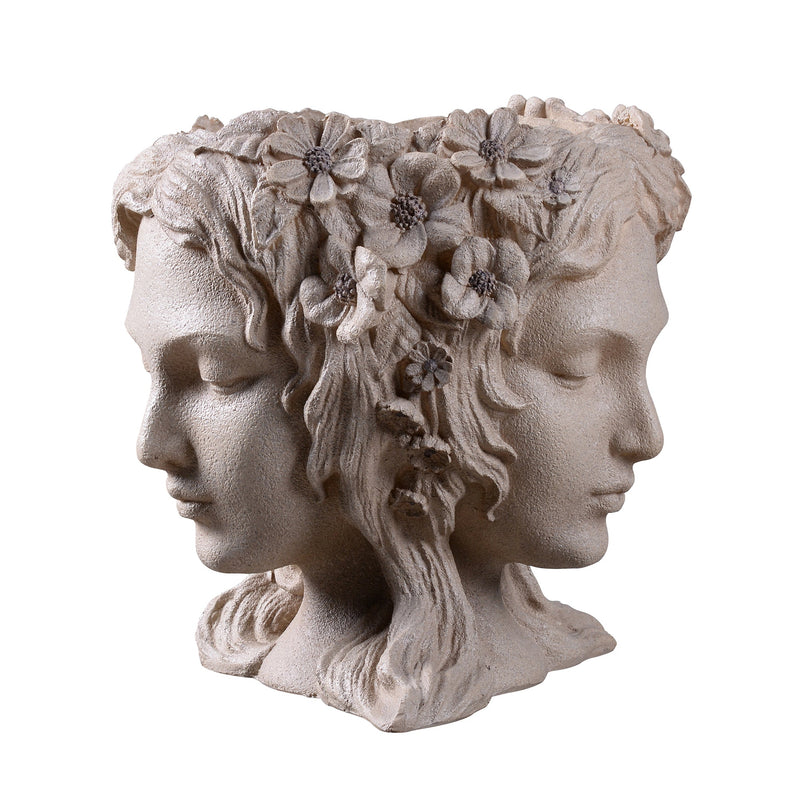 77190 - Lady Head Bust Flower Planter Plant Pot Hi-Line Gift Ltd.