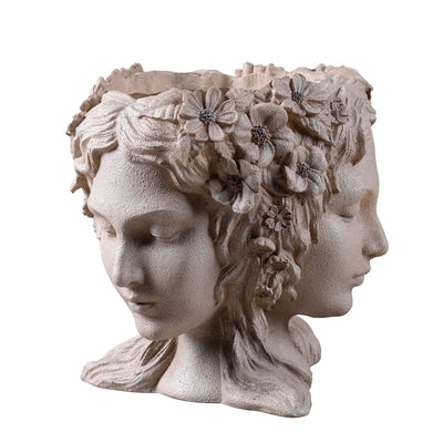77190 - Lady Head Bust Flower Planter Plant Pot Hi-Line Gift Ltd.