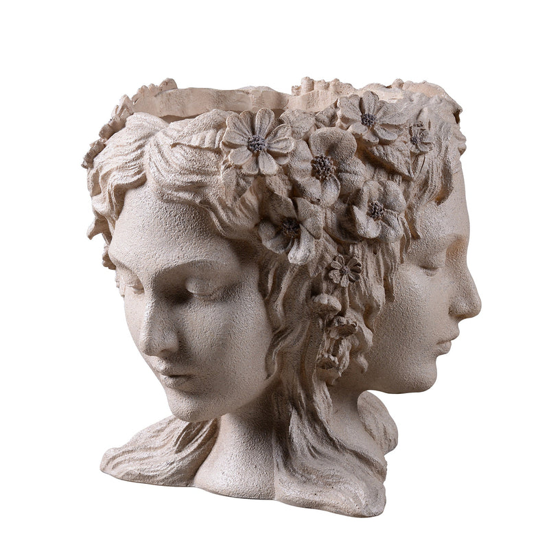 77190 - Lady Head Bust Flower Planter Plant Pot Hi-Line Gift Ltd.