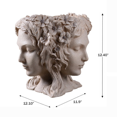 77190 - Lady Head Bust Flower Planter Plant Pot Hi-Line Gift Ltd.